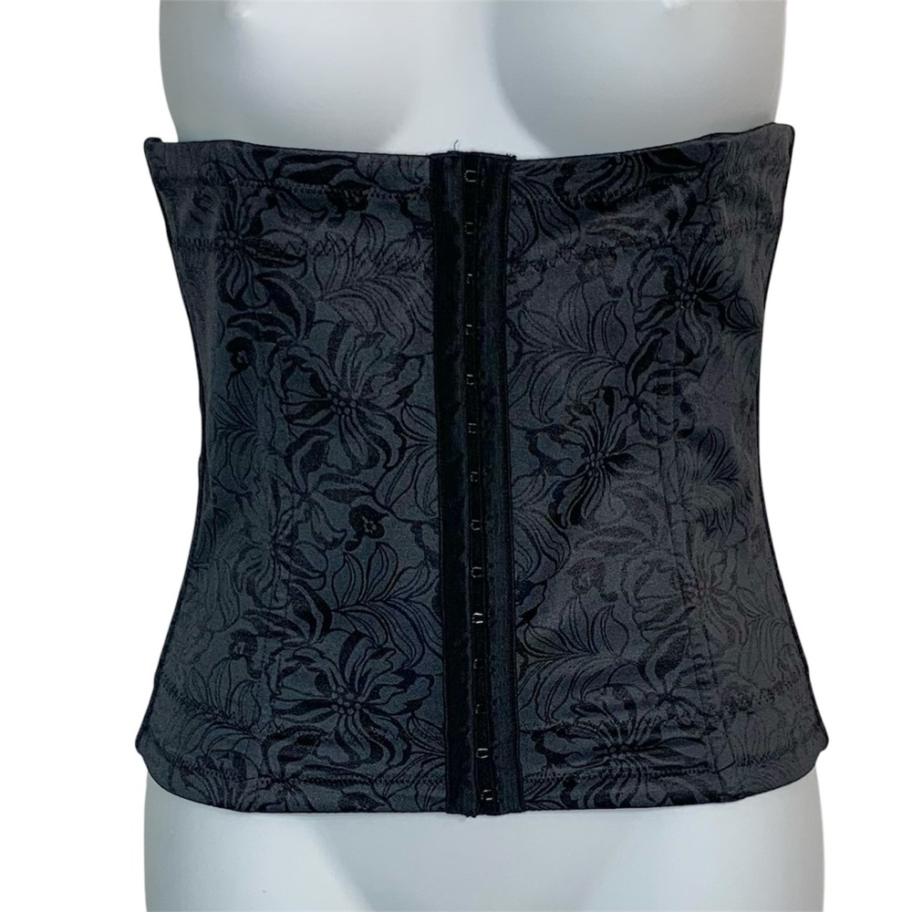 MAIDENFORM Black Floral Waist Cincher Corset Sz M